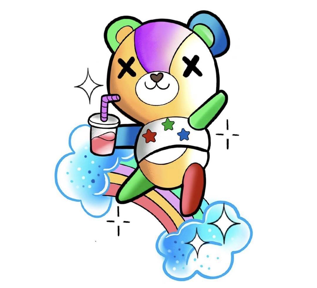 
上海由龙纹身分享彩色小清新纹身图案‘panda sports’(图11)